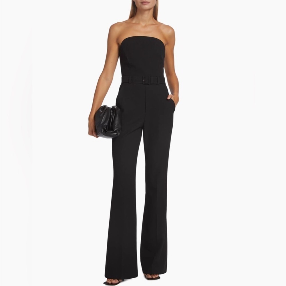 A.L.C. Kate Strapless Belted Black Wide Leg Jumpsuit Size 2 NWT - Picture 3 of 14